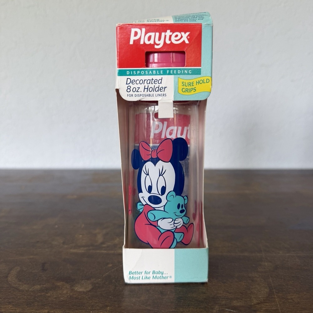 Vintage 90s Playtex Drop In Bottle Holder Minnie Mouse Disney Boxed NOS RARE